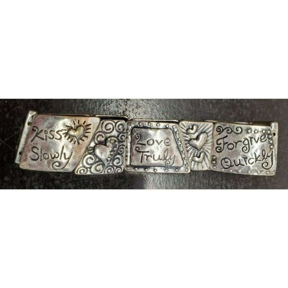 Silver Bracelet with romantic sayings around it Jewelry